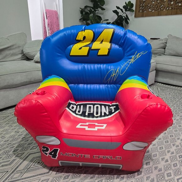 Jeff Gordon Inflatable Race Car Chair For Kids With DuPont Pepsi & GMAC Logos - - Picture 9 of 10